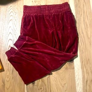 RVCA burgundy velour sweet pants size m